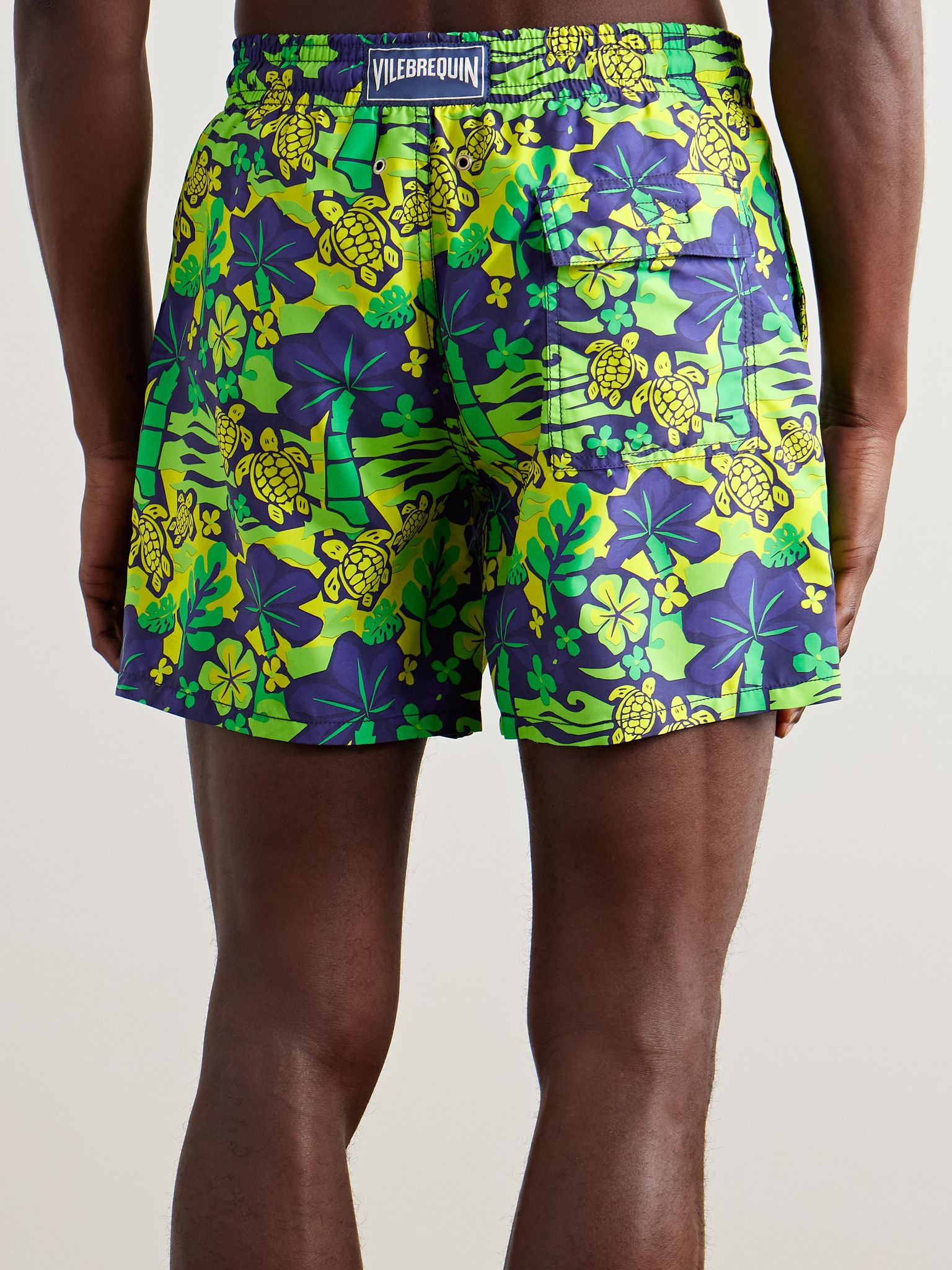 Moorea Straight-Leg Mid-Length Printed Swim Shorts Green - 3