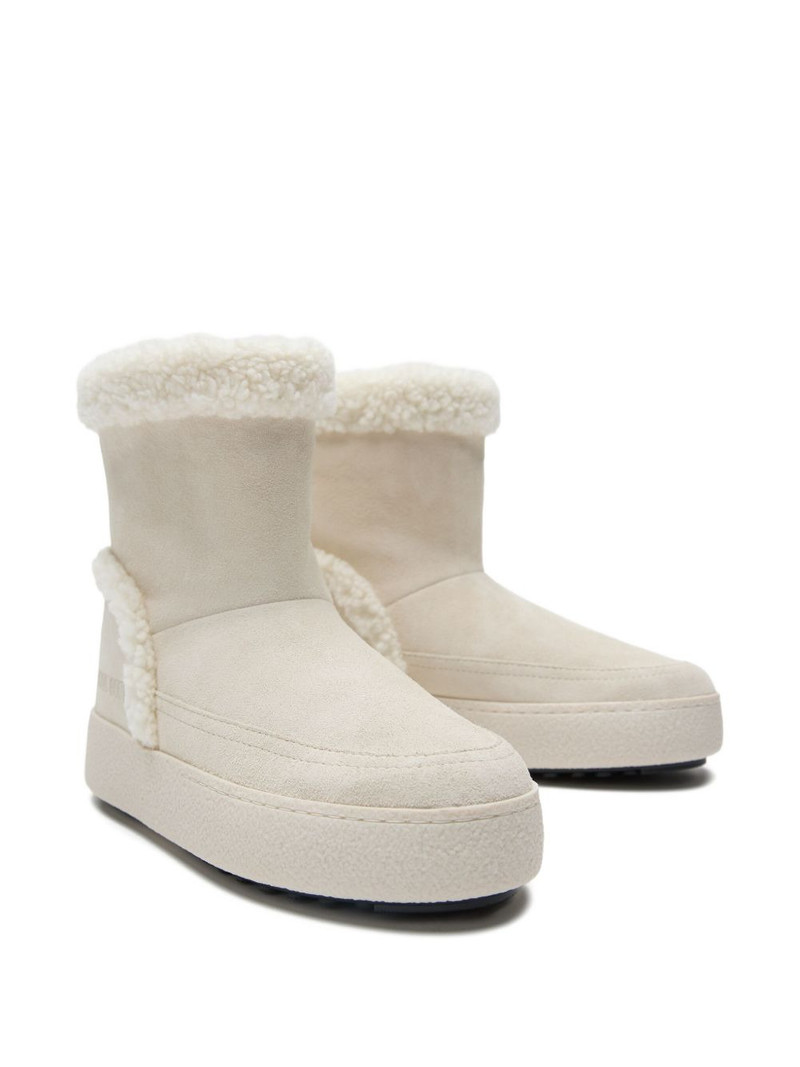 MOON BOOT shearling-trimmed suede boots outlook