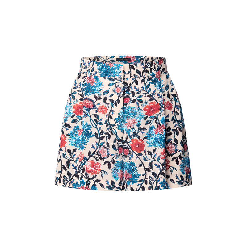 Floral Vine Pleat Shorts 1