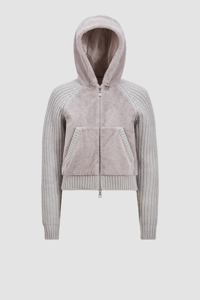 Padded Wool & Teddy Zip-up Hoodie 1