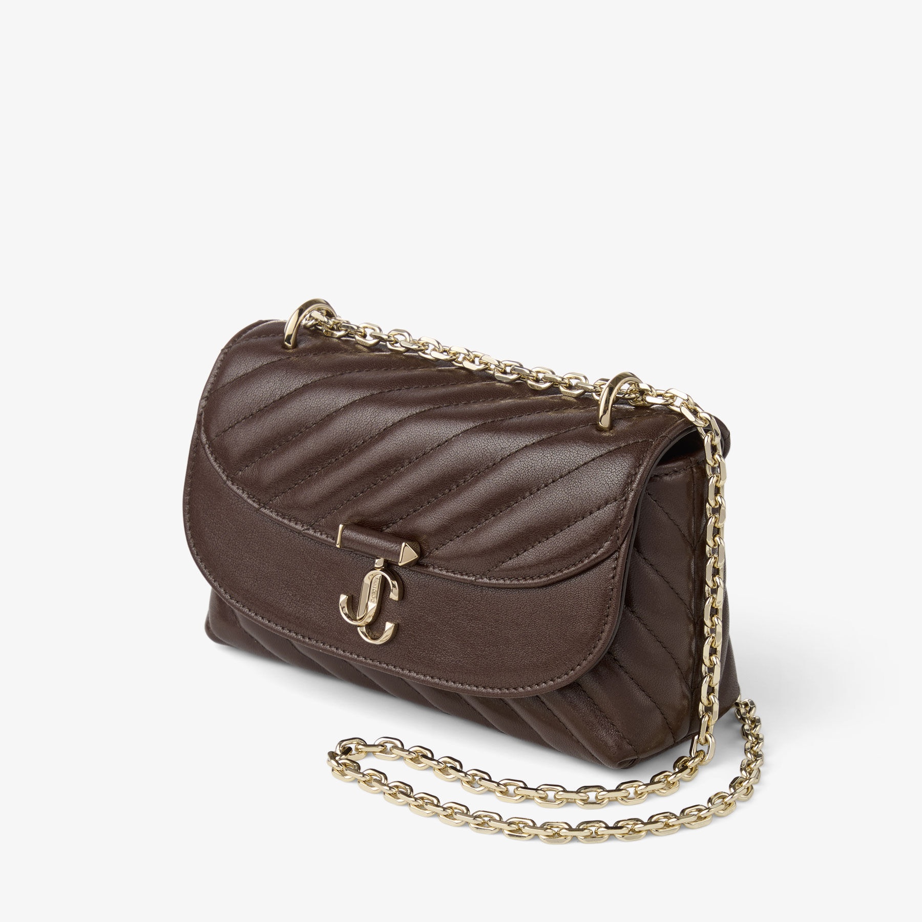 Curve Crossbody S
Chocolate Quilted Biker Leather Crossbody Bag - 2