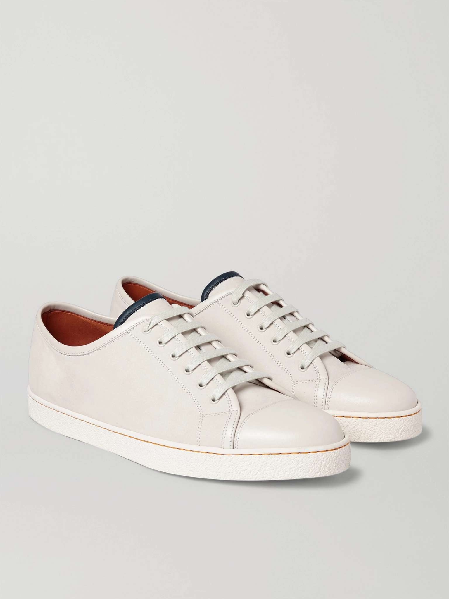 Levah Cap-Toe Brushed-Leather Sneakers - 4