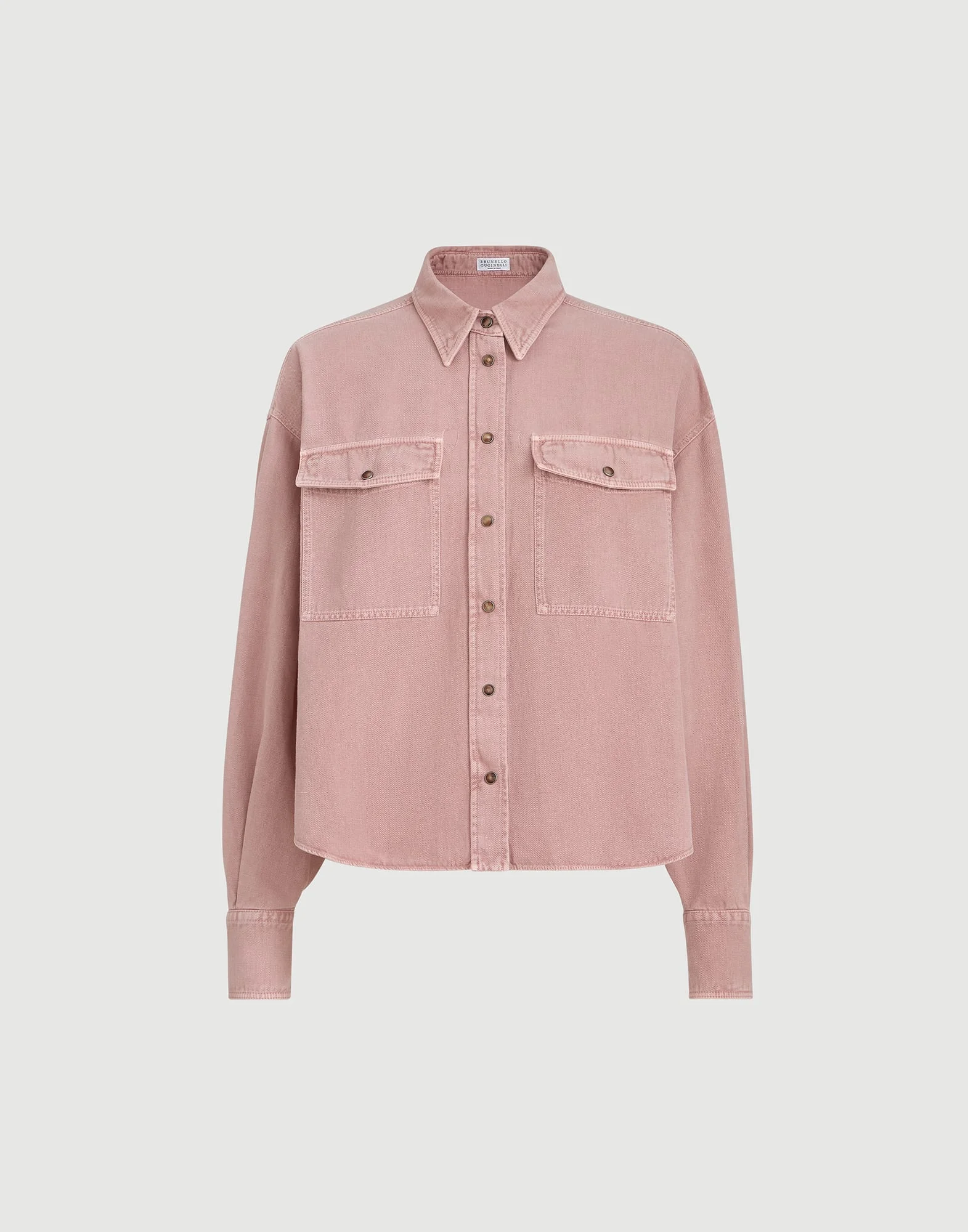 Garment-dyed shirt in cotton and linen cover - 1