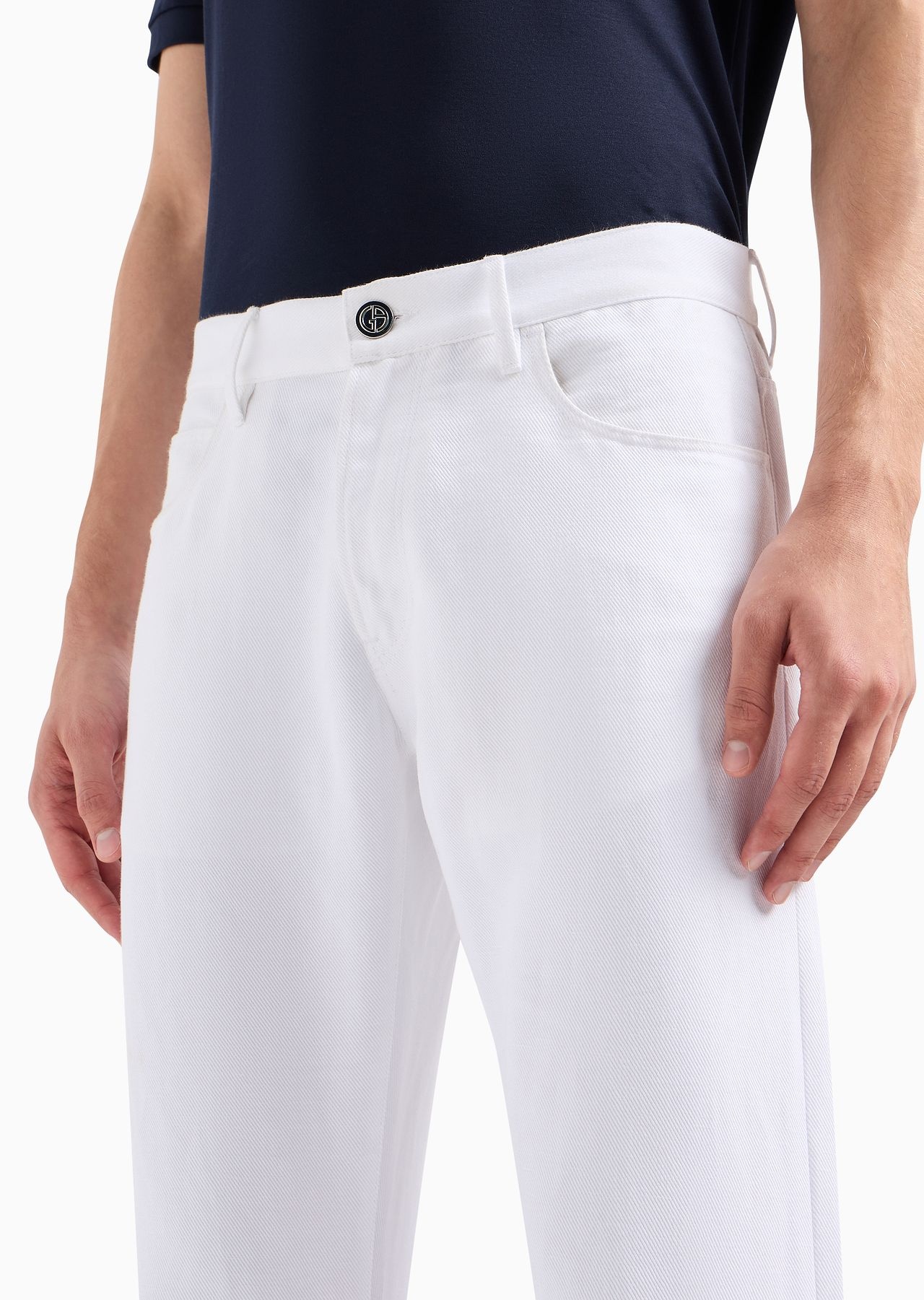 5-pocket, regular-fit trousers in linen and cotton - 5