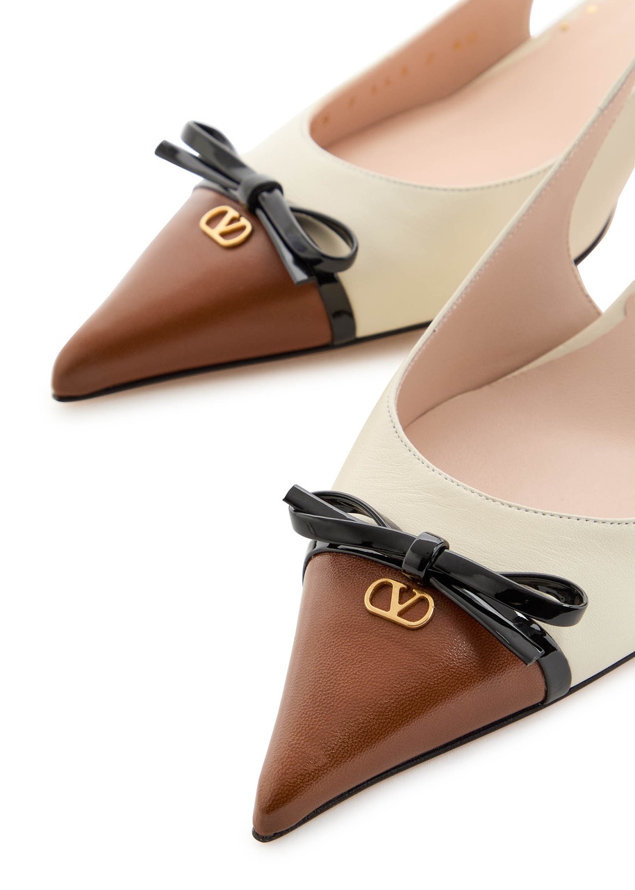 Valentino Bepointy 45 Leather Slingback Pumps - 3
