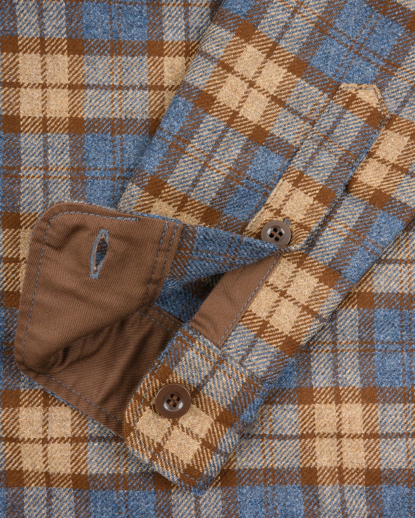14OZ FOX BROTHERS® WOOL CPO SHIRT - TUSCAN BROWN CHECK TWILL FLANNEL - 10