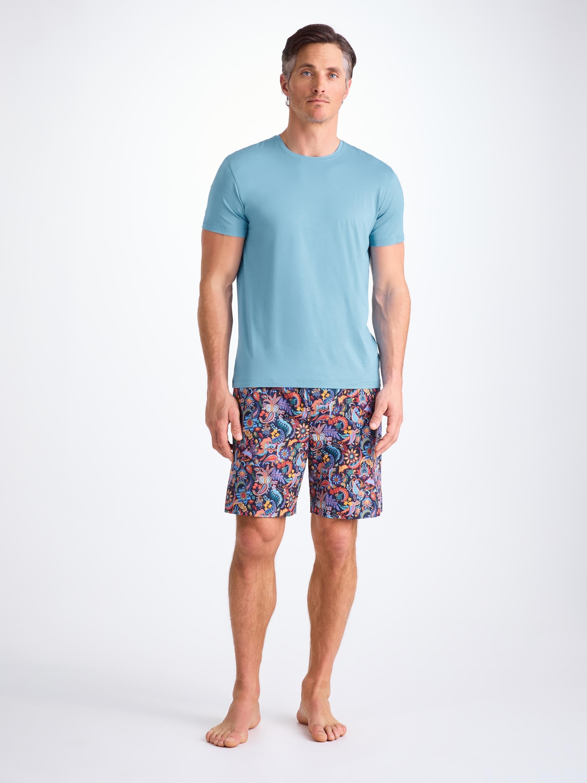 Men's T-Shirt Basel Micro Modal Stretch Ocean Blue - 3