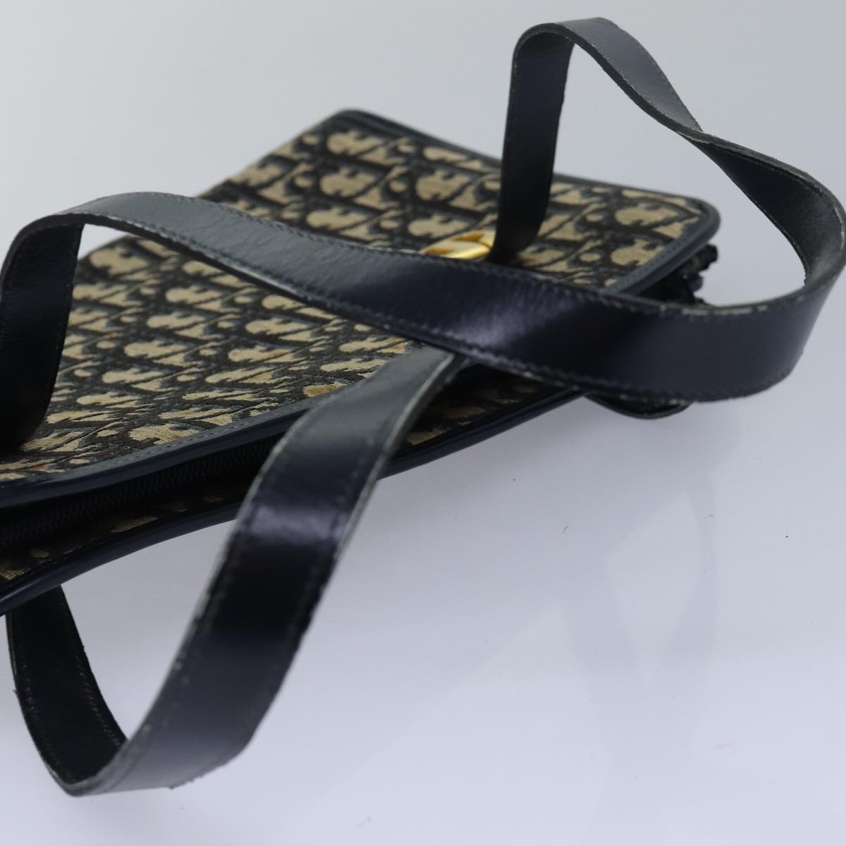 DIOR Trotter Canvas Hand Bag Canvas Navy - 7