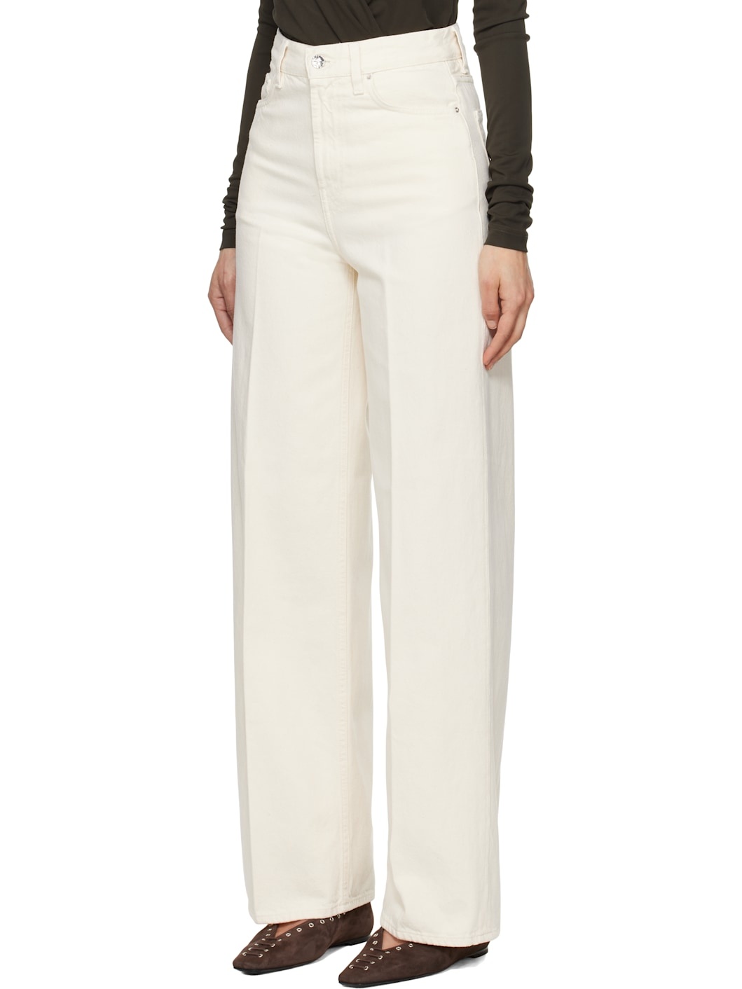 Off-White Wide Leg Jeans - 4