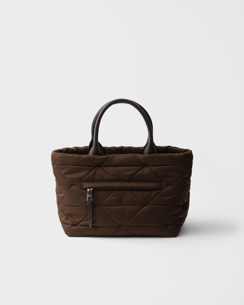 Medium padded Re-Nylon and leather tote bag 3