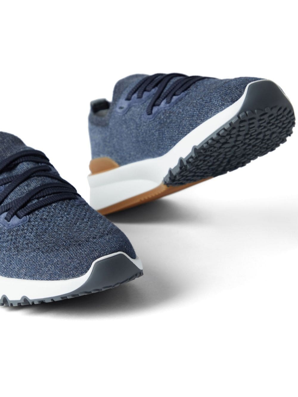mesh knitted lace up sneakers - 4