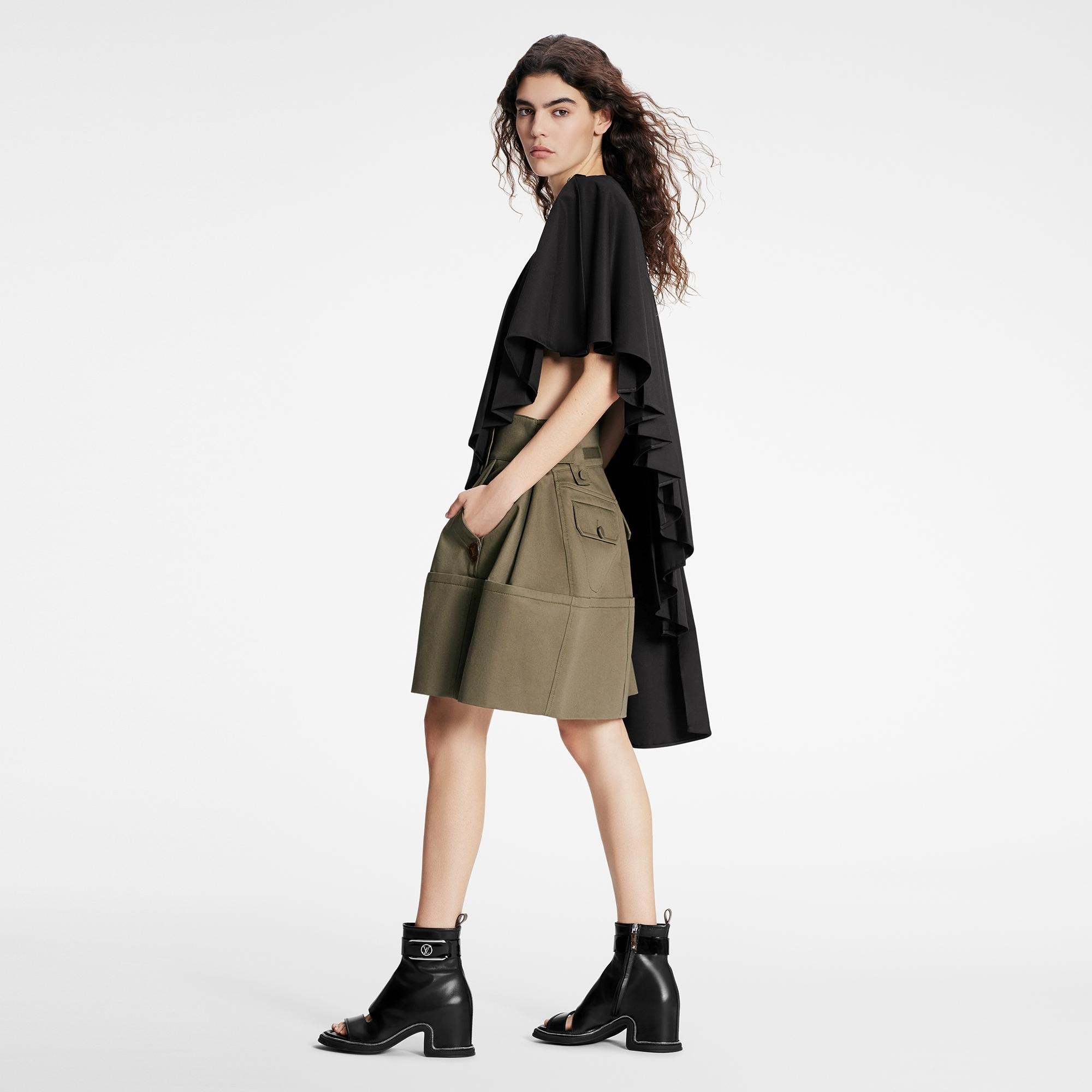 Asymmetrical Pleated Cape - 4