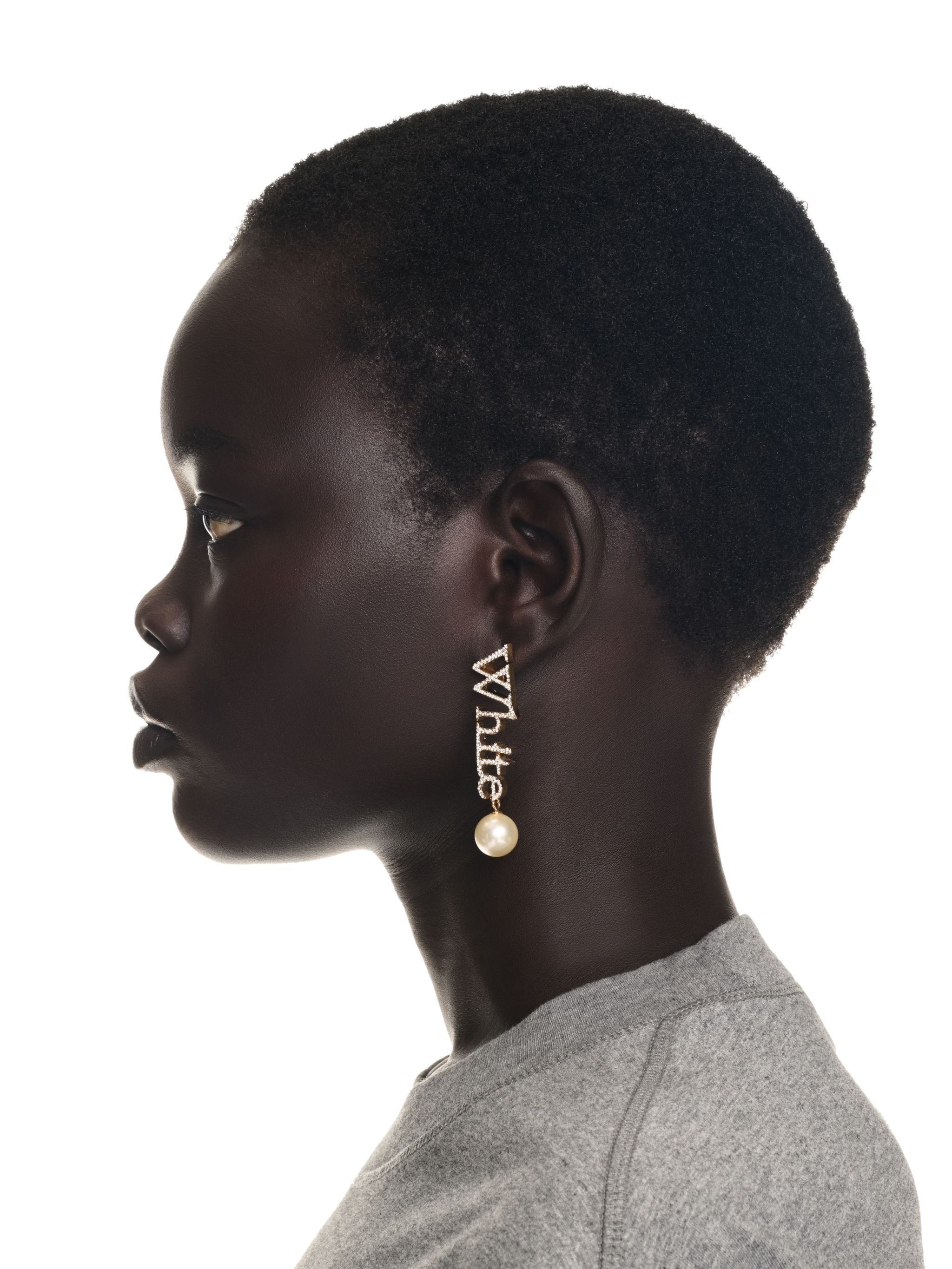 Logo Earrings W/strass&pearls - 3