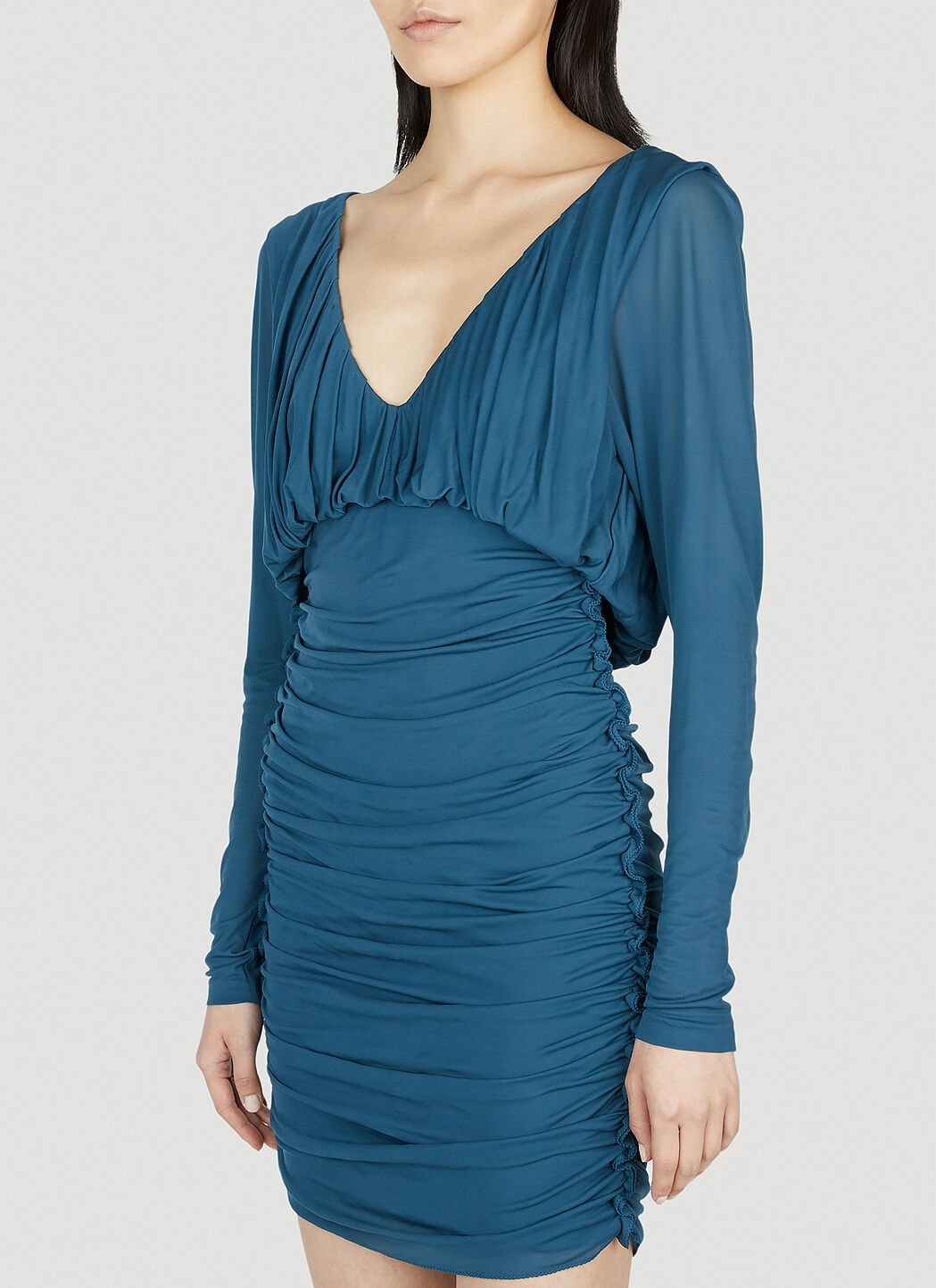 SAINT LAURENT Ruched Mini Dress | lncc | REVERSIBLE