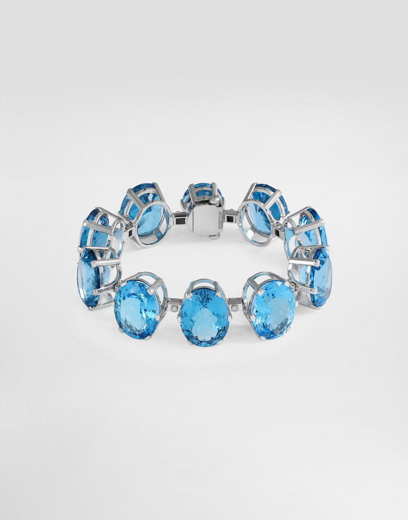 Anna bracelet in 18kt white gold with topazes and diamonds 1