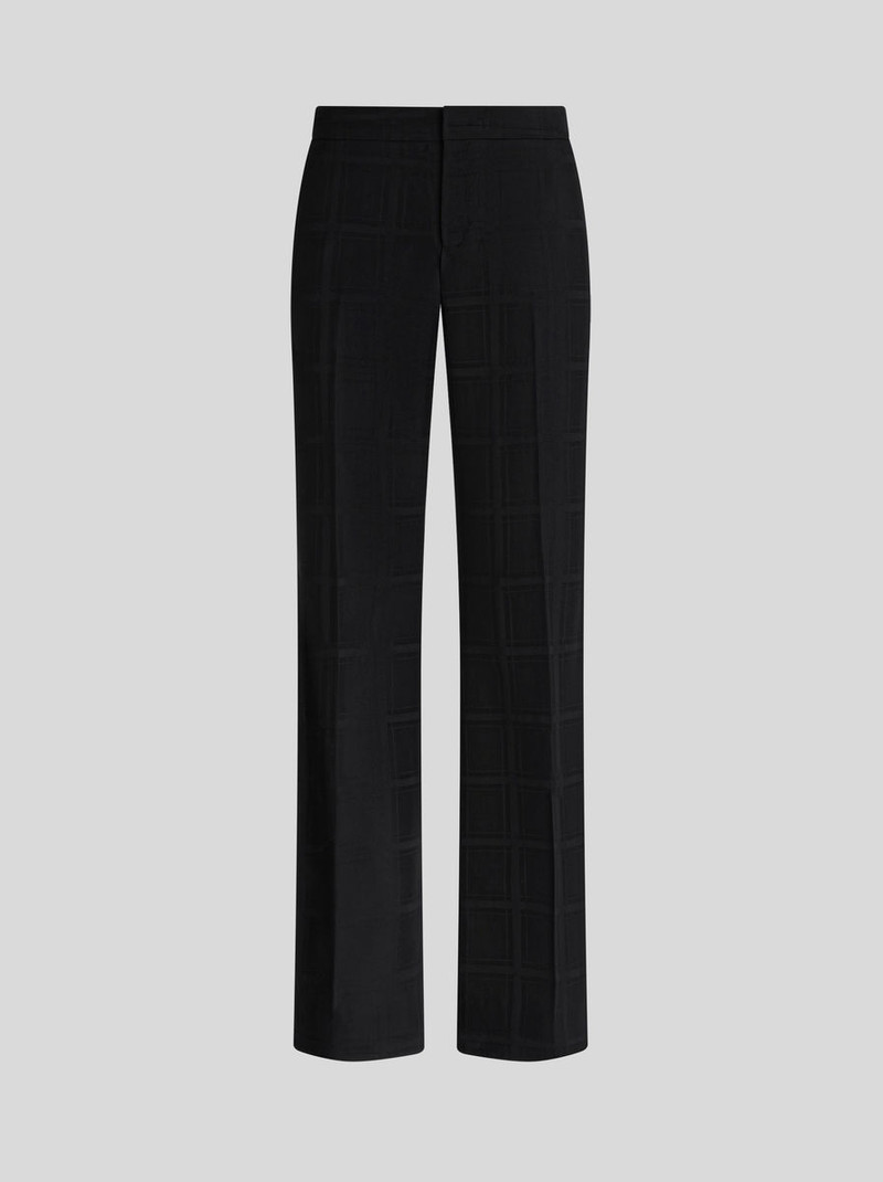 TONAL CHECK WOOL TROUSERS - 1