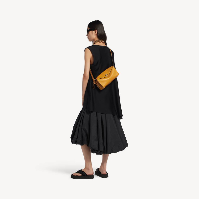 BALENCIAGA Women's Le 7 Shoulder Bag Medium in Curry/muscade outlook