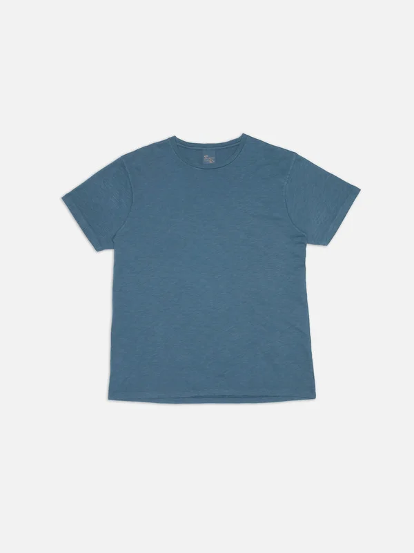 Roffe Slub T-Shirt Blue - 1