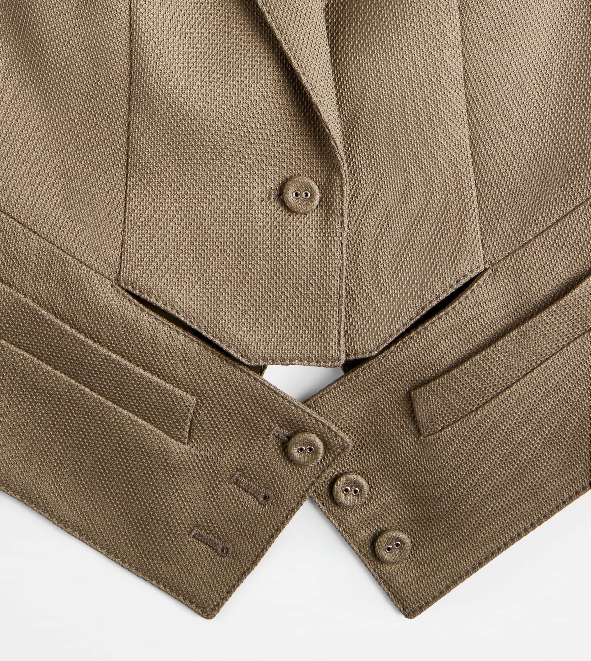 GILET IN COTTON - BEIGE - 4