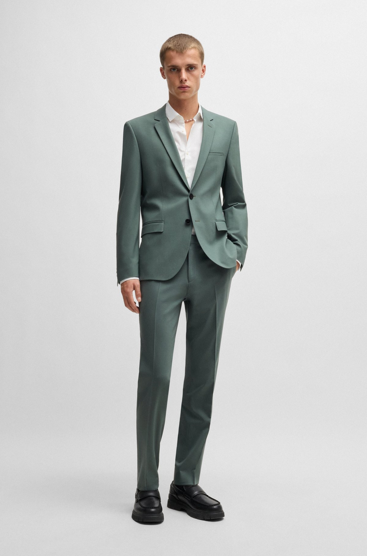 EXTRA-SLIM-FIT SUIT JACKET IN WOOL-BLEND POPLIN - 3