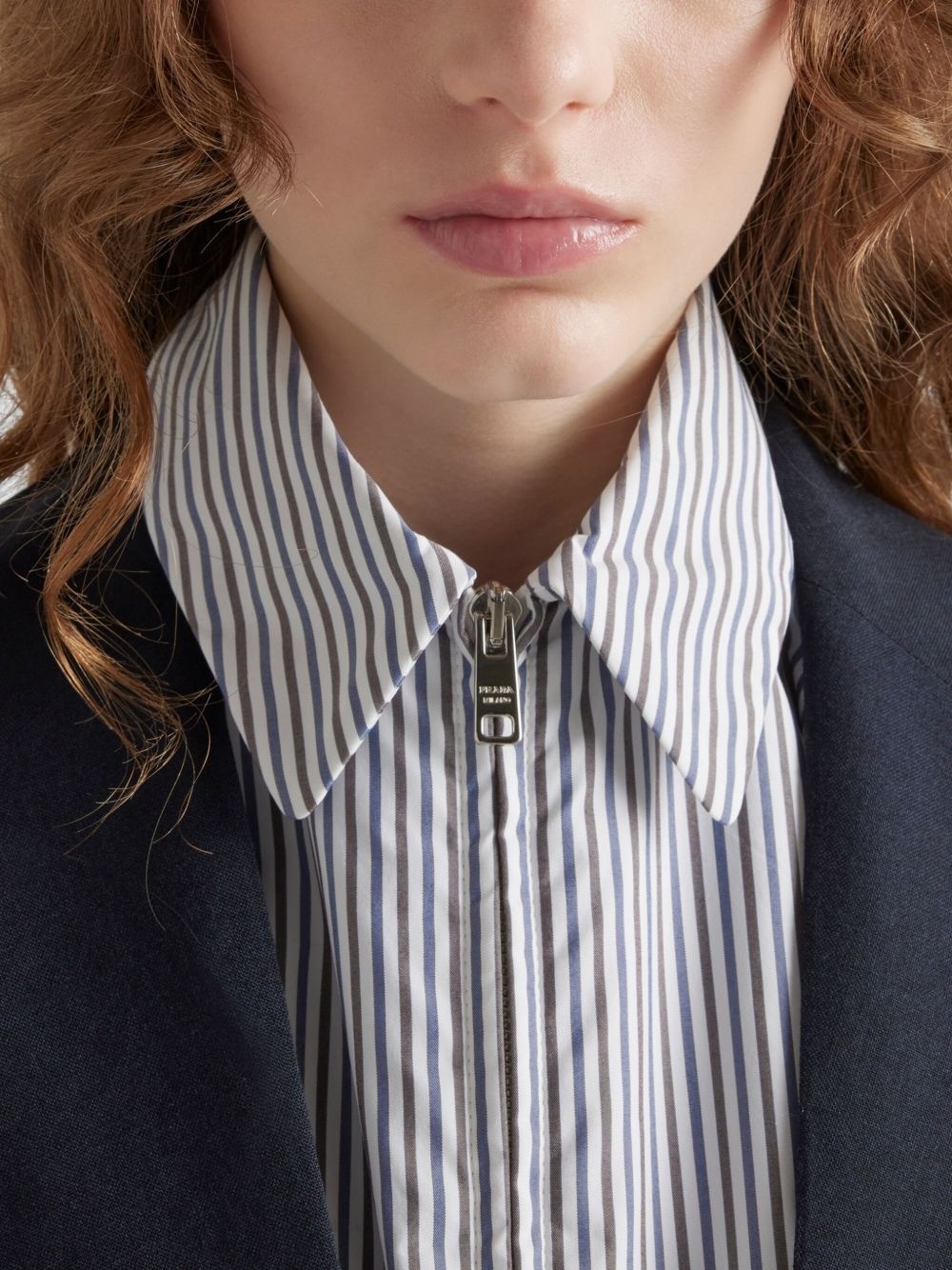 striped poplin blouson jacket - 5