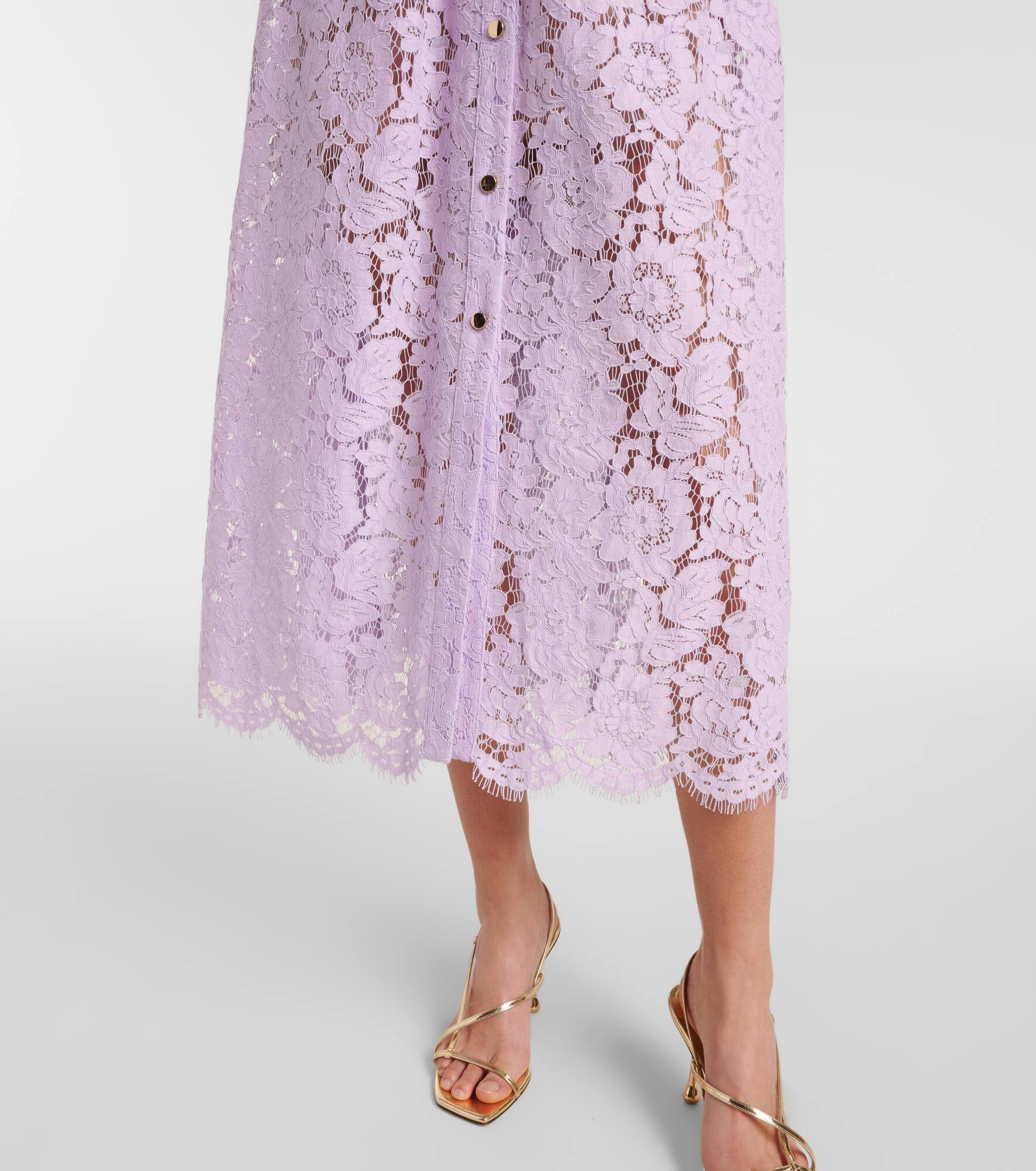 Belted lace midi dress - 6