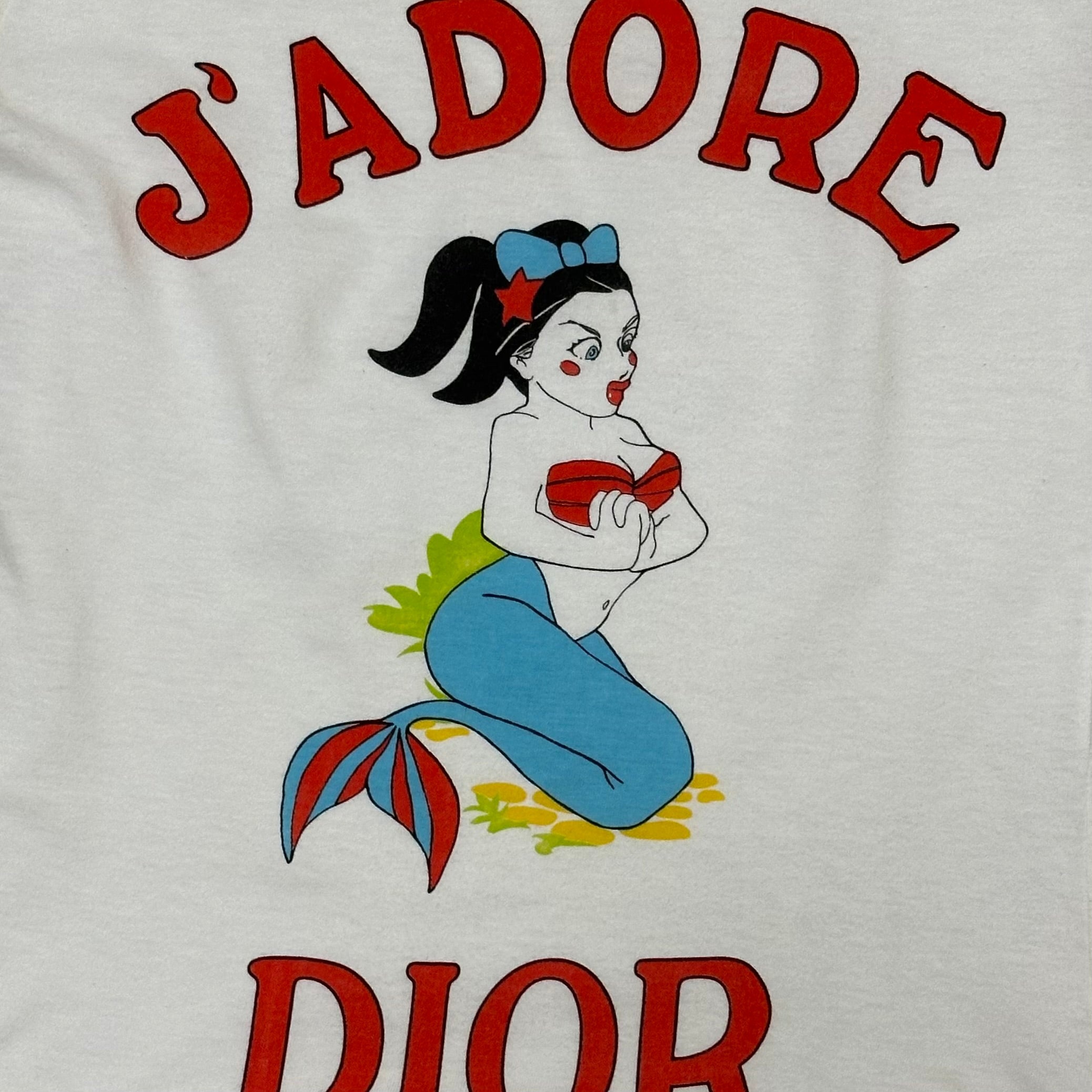 CHRISTIAN DIOR Spring Summer 2002 Cartoon "J'ADORE DIOR" Mermaid T-Shirt - 3