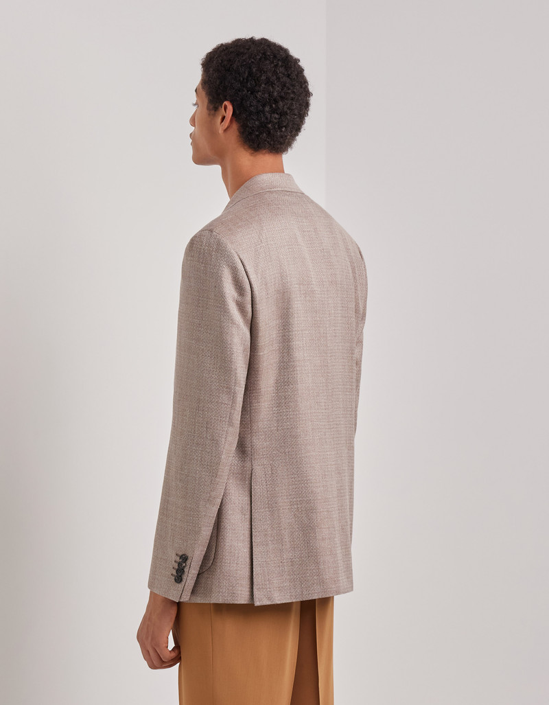 NAVY BLUE TRICOT-EFFECT COTTON JERSEY JACKET 204
