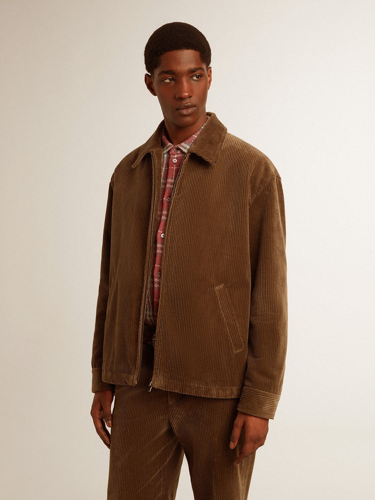 Men's olive-green corduroy jacket - 2