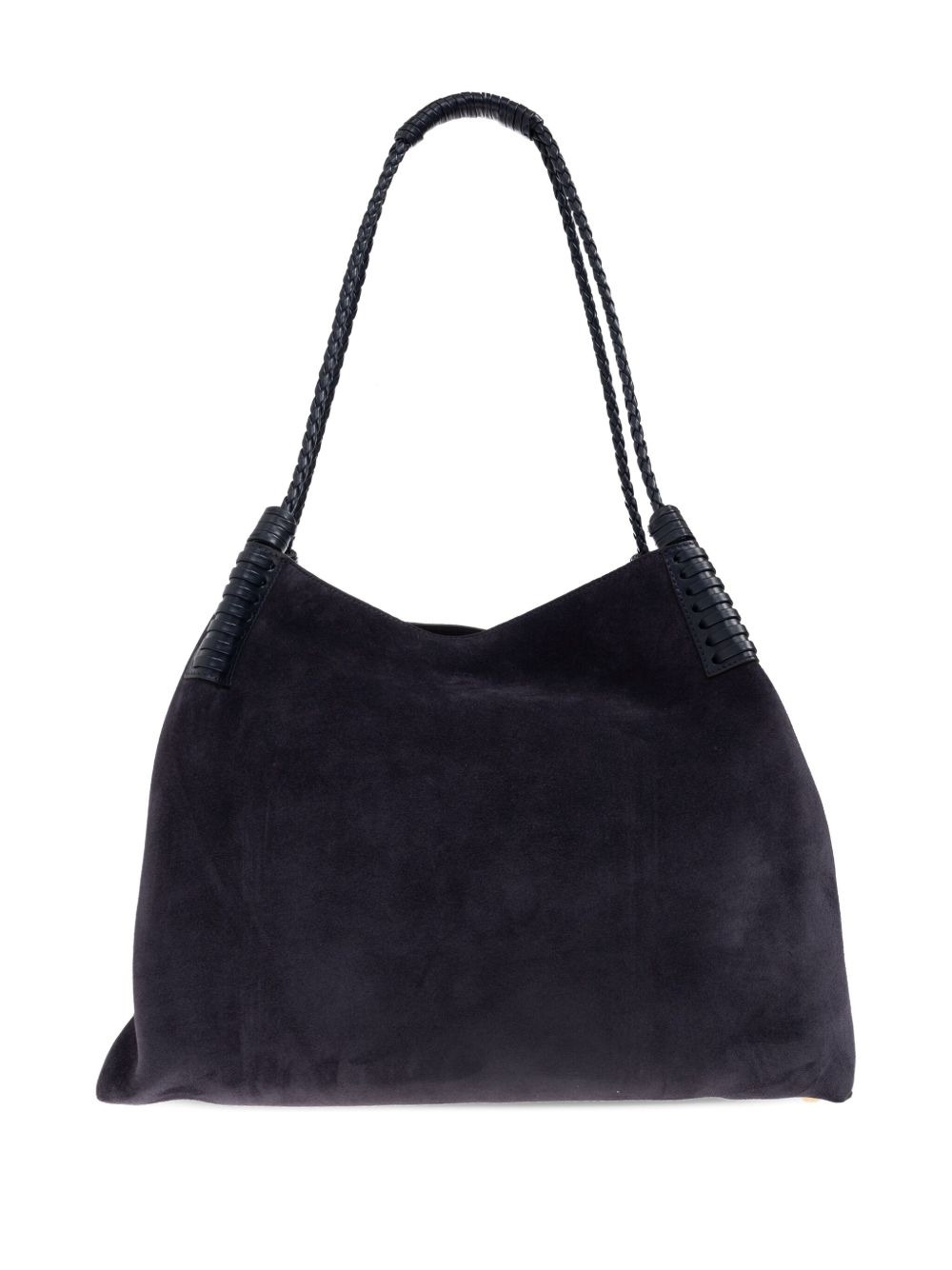 Libra braided-handle suedemedium shoulder bag - 3