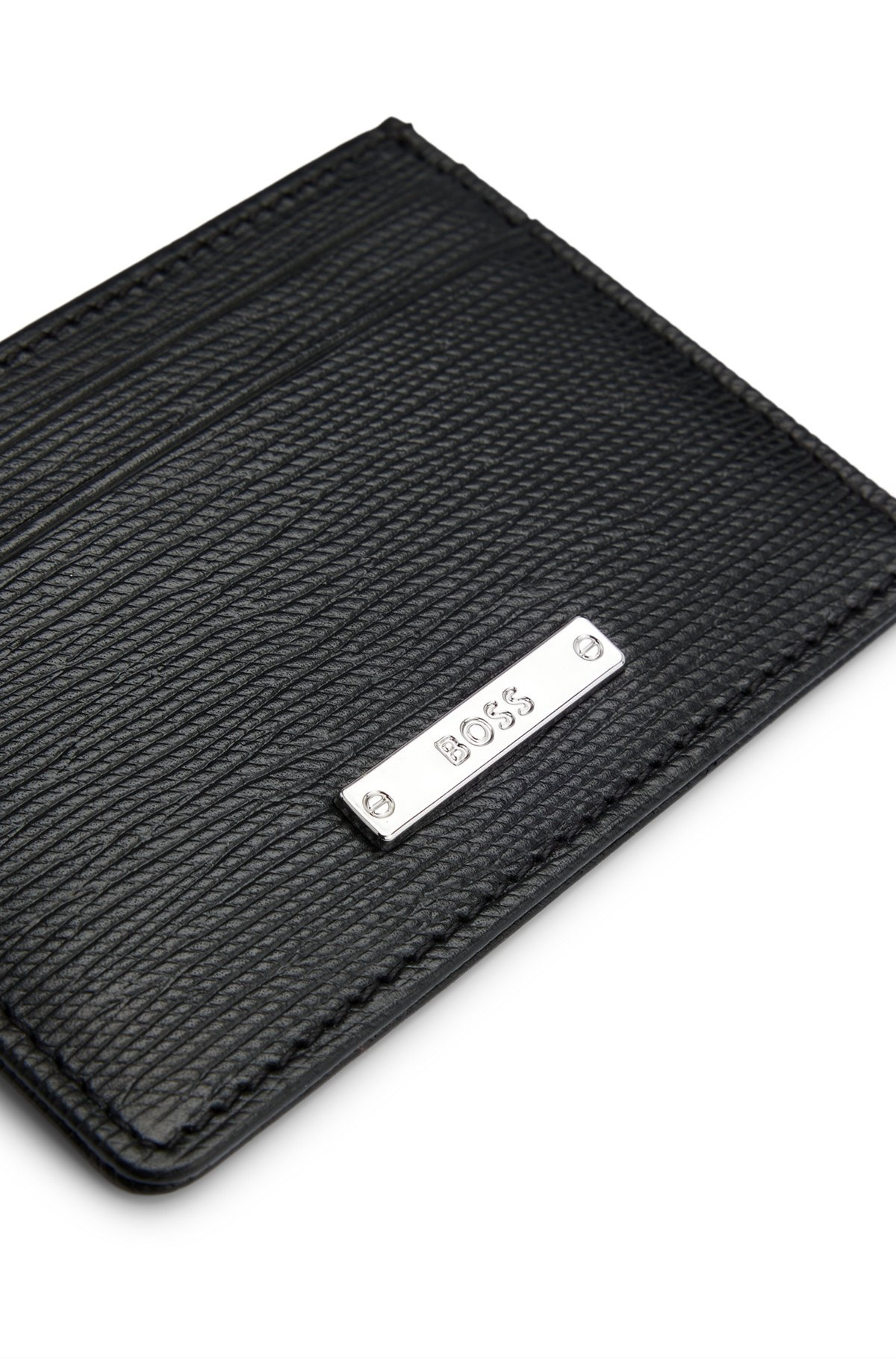 EMBOSSED-LEATHER CARD HOLDER WITH LOGO PLAQUE - 3