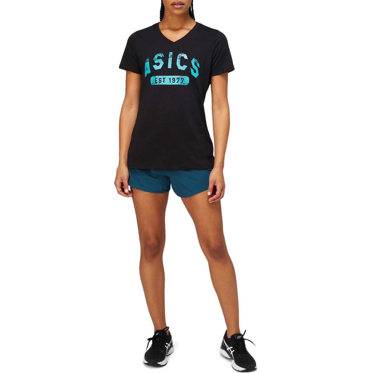 WOMEN'S SHORT SLEEVE EST 1977 V-NECK TEE - 6