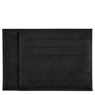 Longchamp Le Foulonné Card holder Black - Leather outlook
