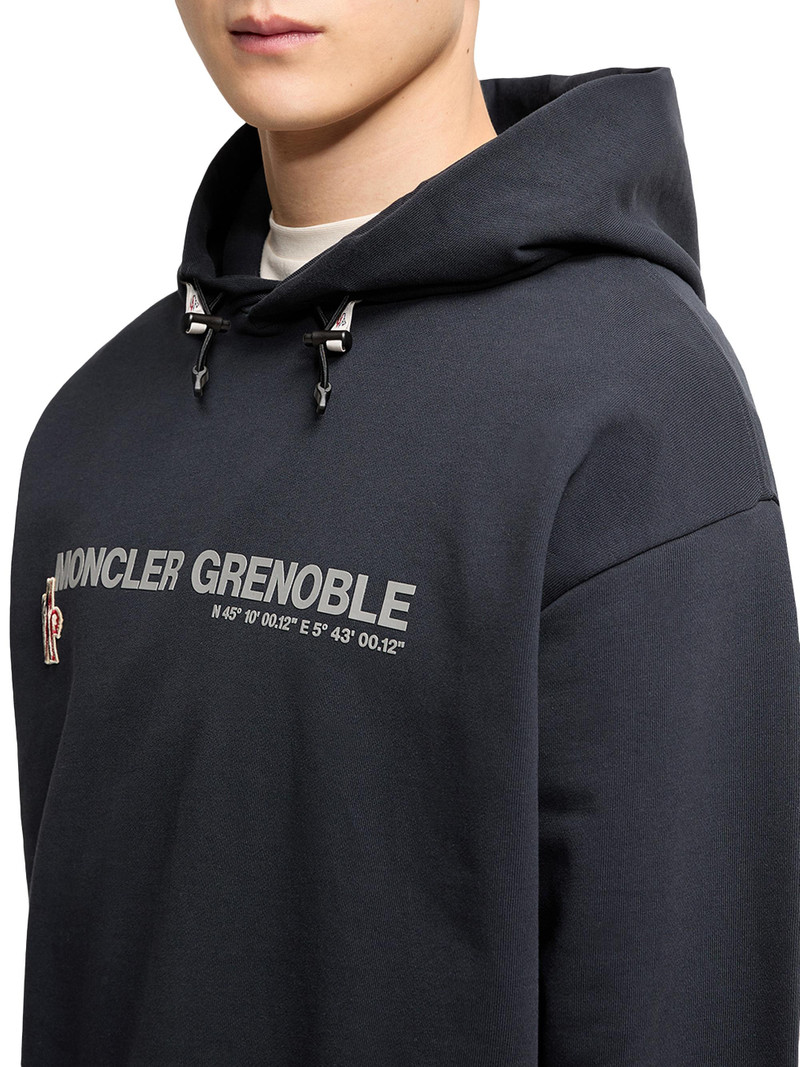 Men's Hooded Sweatshirt in Cotton Fleece - Navy Blue 4