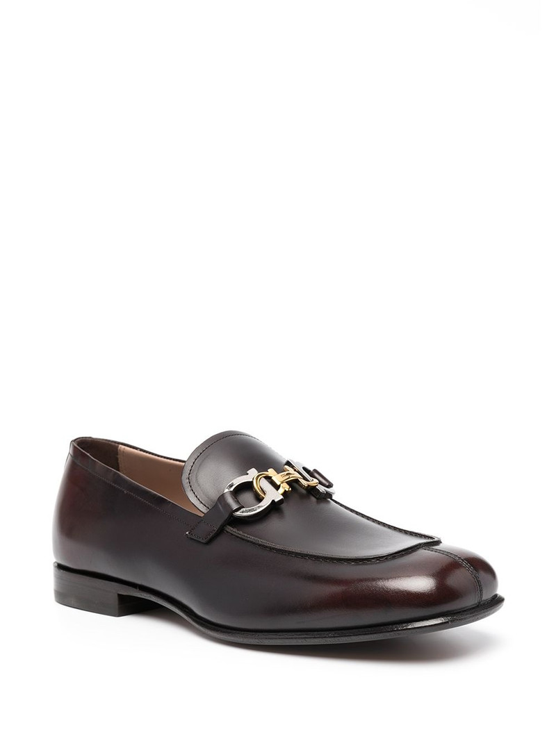 FERRAGAMO Gancini square-toe loafers outlook