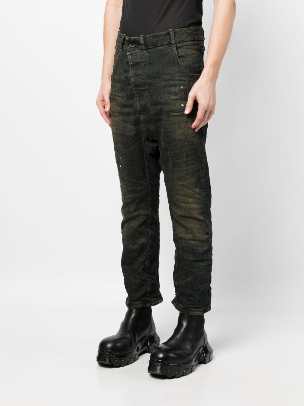 asymmetric-front straight-leg jeans - 3