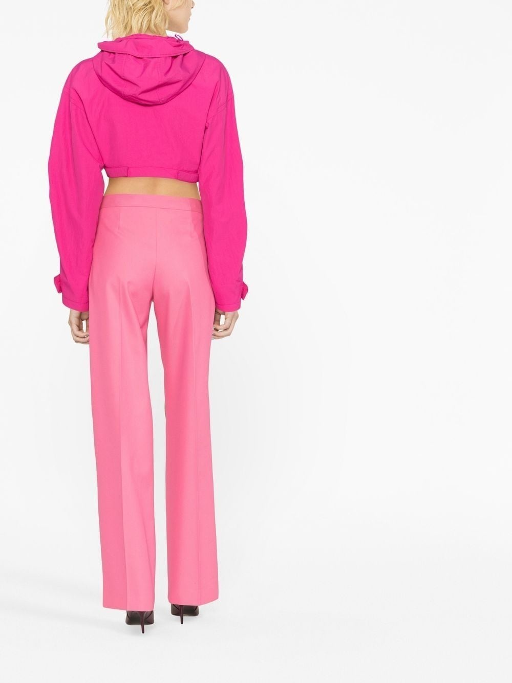 pressed-crease tailored wide-leg trousers - 3