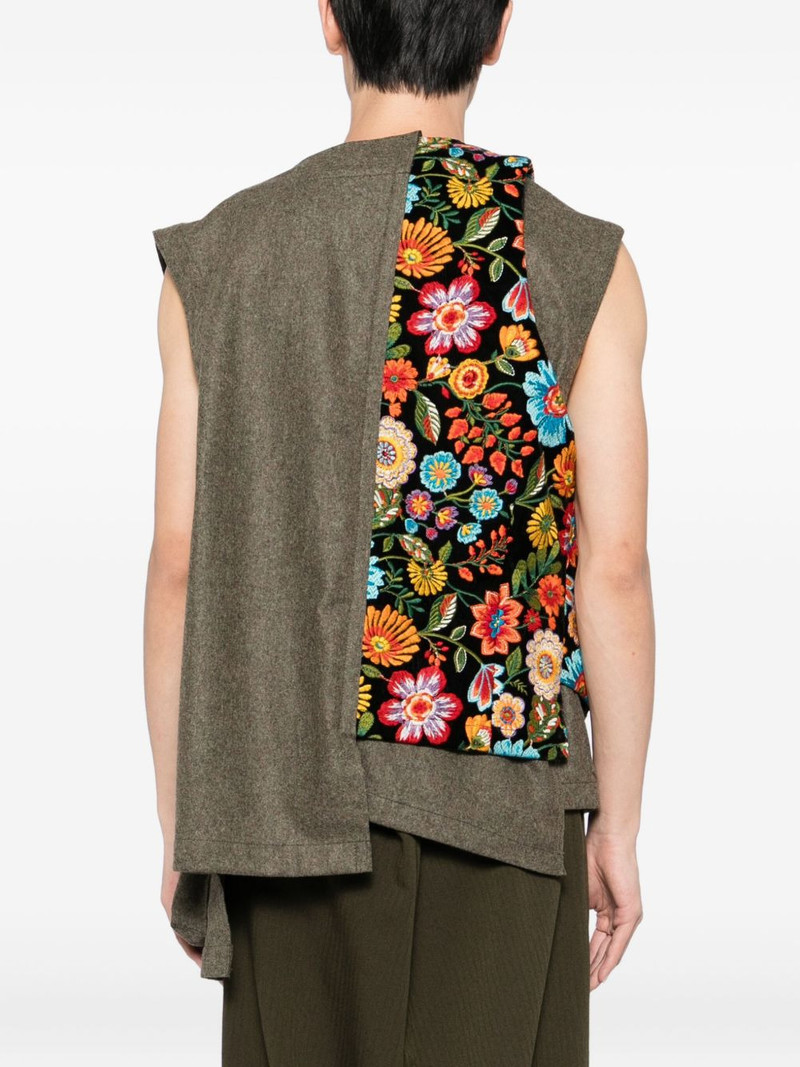 floral-embroidered gilet 4