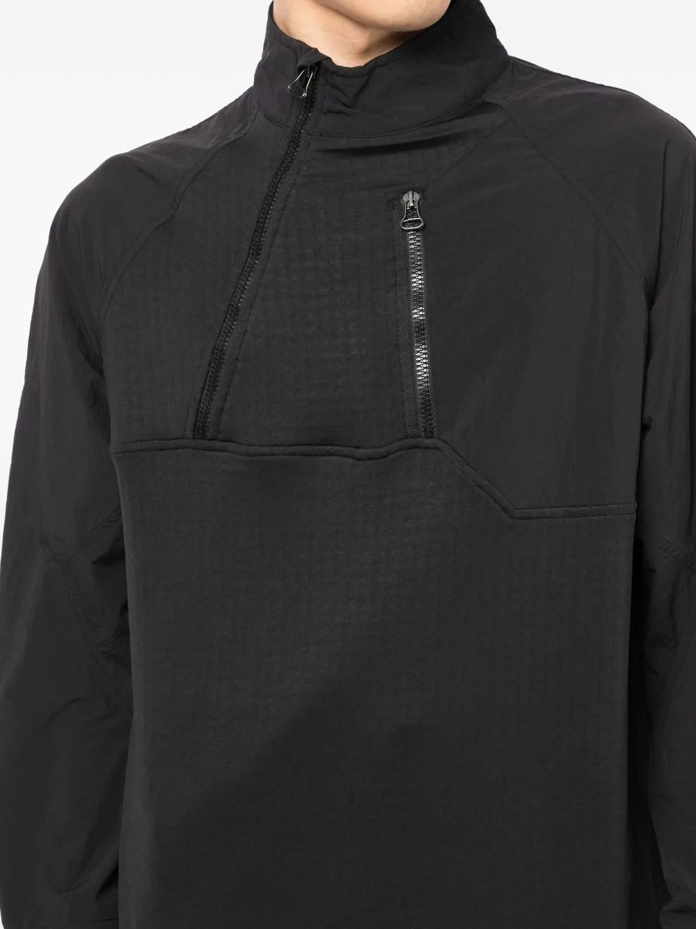 diagonal-zip panelled sweatshirt - 5