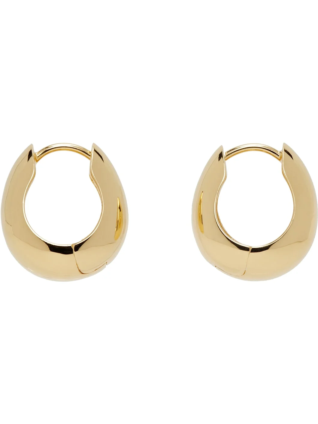 Gold Hinged Hoop Earrings - 1