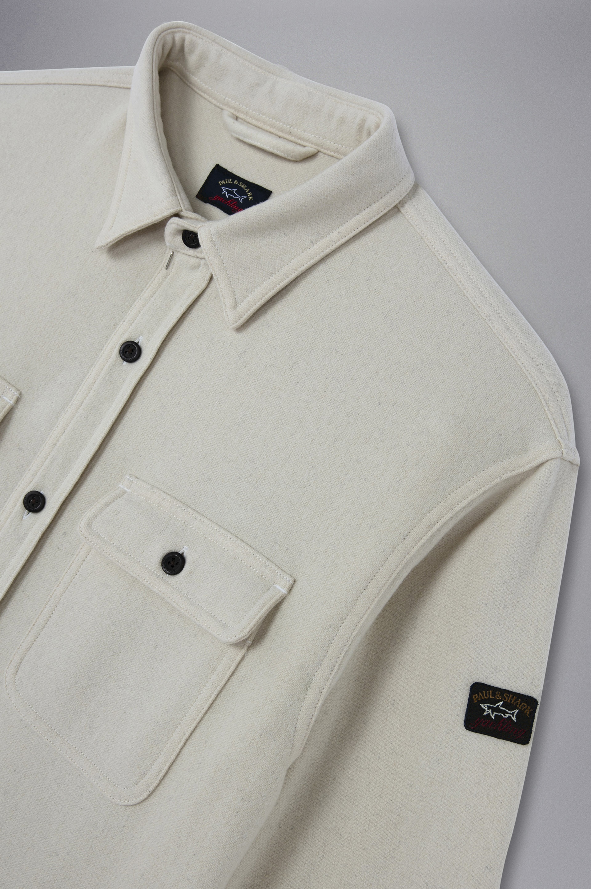 GARMENT DYED WOOL OVERSHIRT - 5