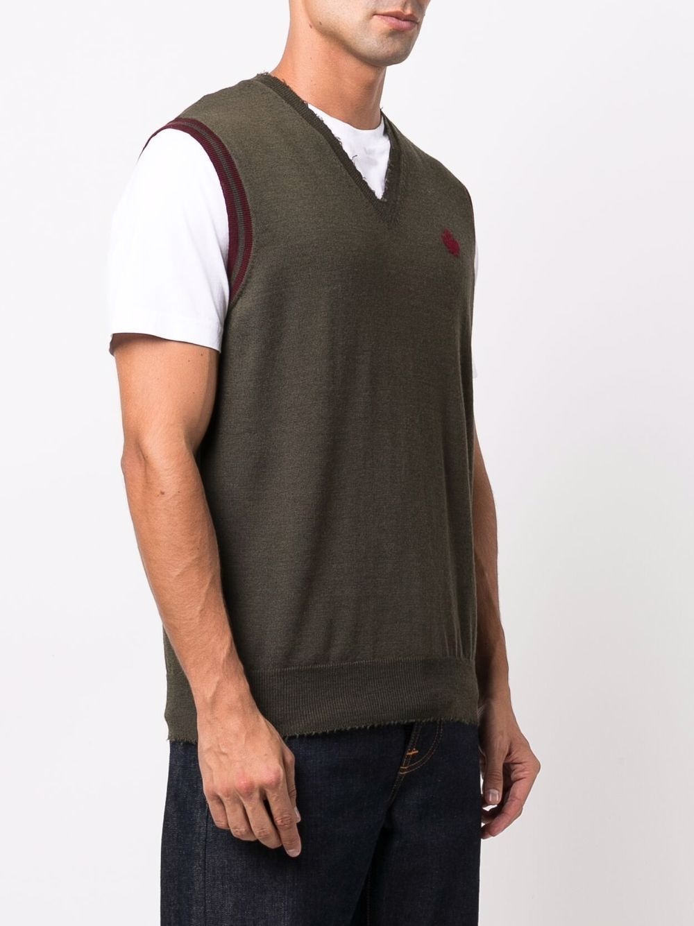 embroidered-logo jumper vest - 3