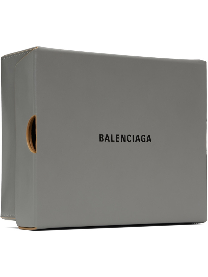 BALENCIAGA Gray Shopper Sneaker Box Clutch outlook