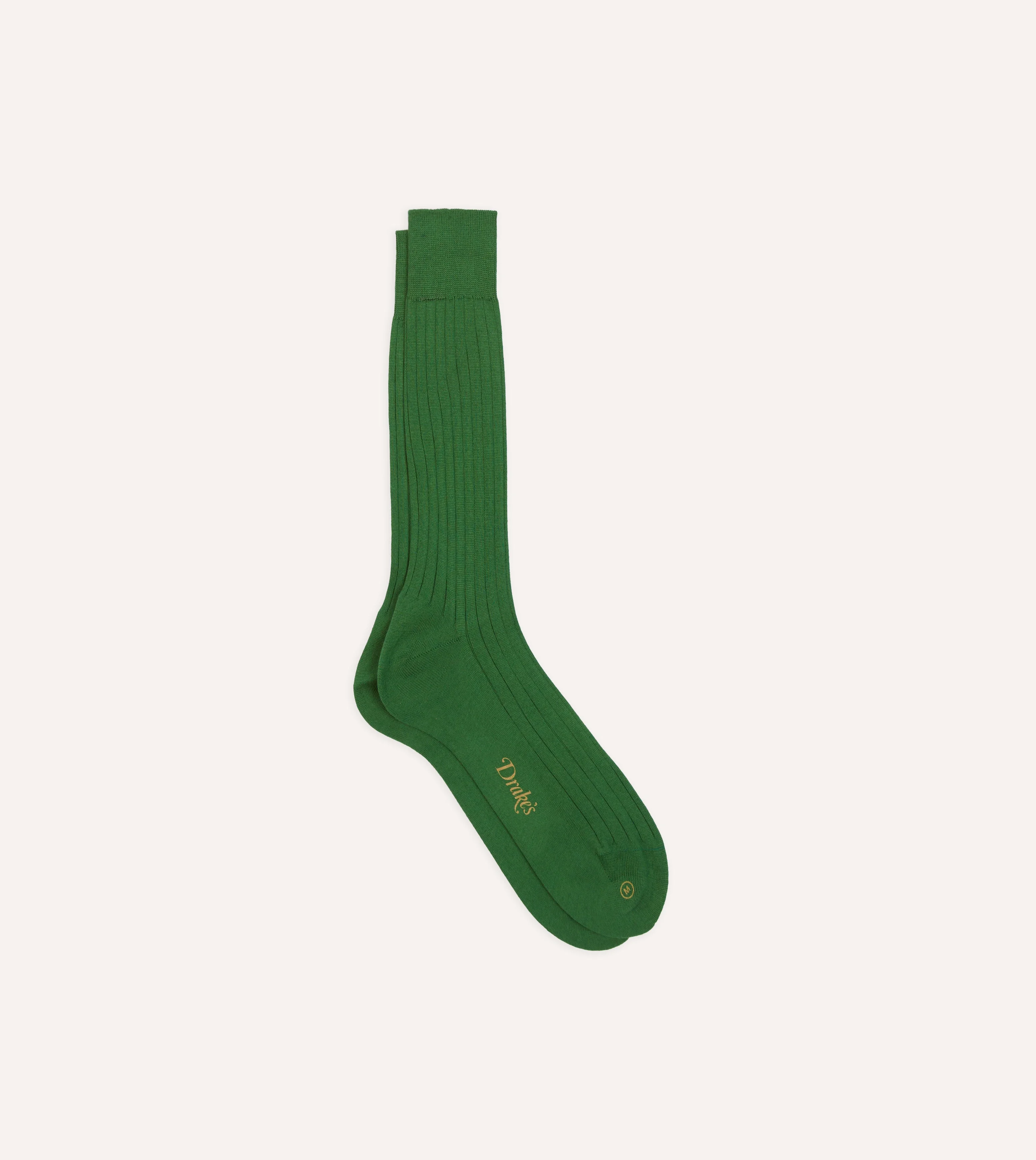 Green Cotton Mid-Calf Socks - 1