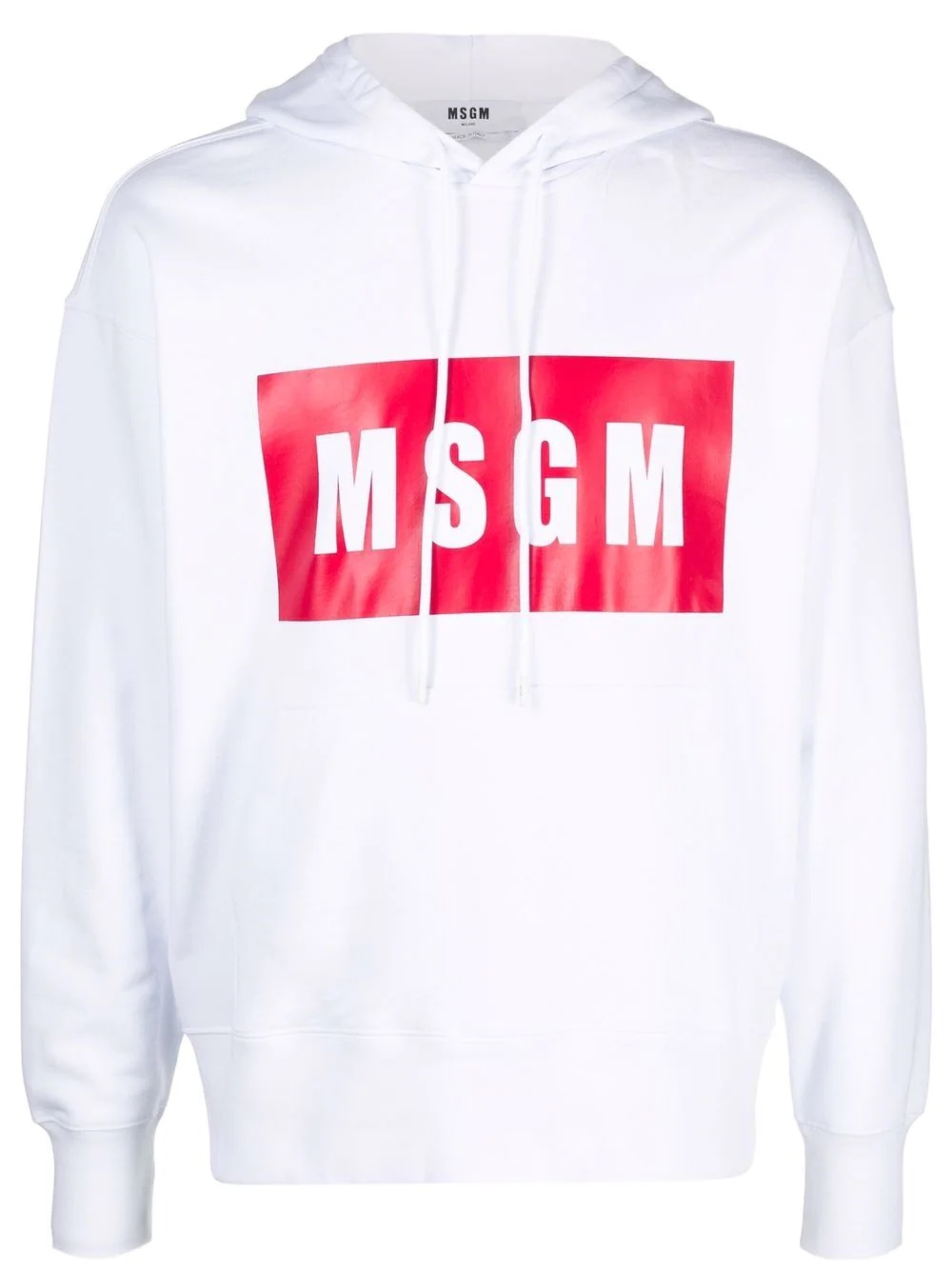 box logo-print cotton hoodie - 1