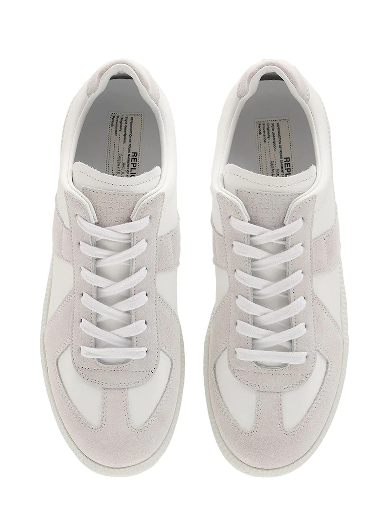 REPLICA LEATHER & SUEDE LOW TOP SNEAKERS - 5