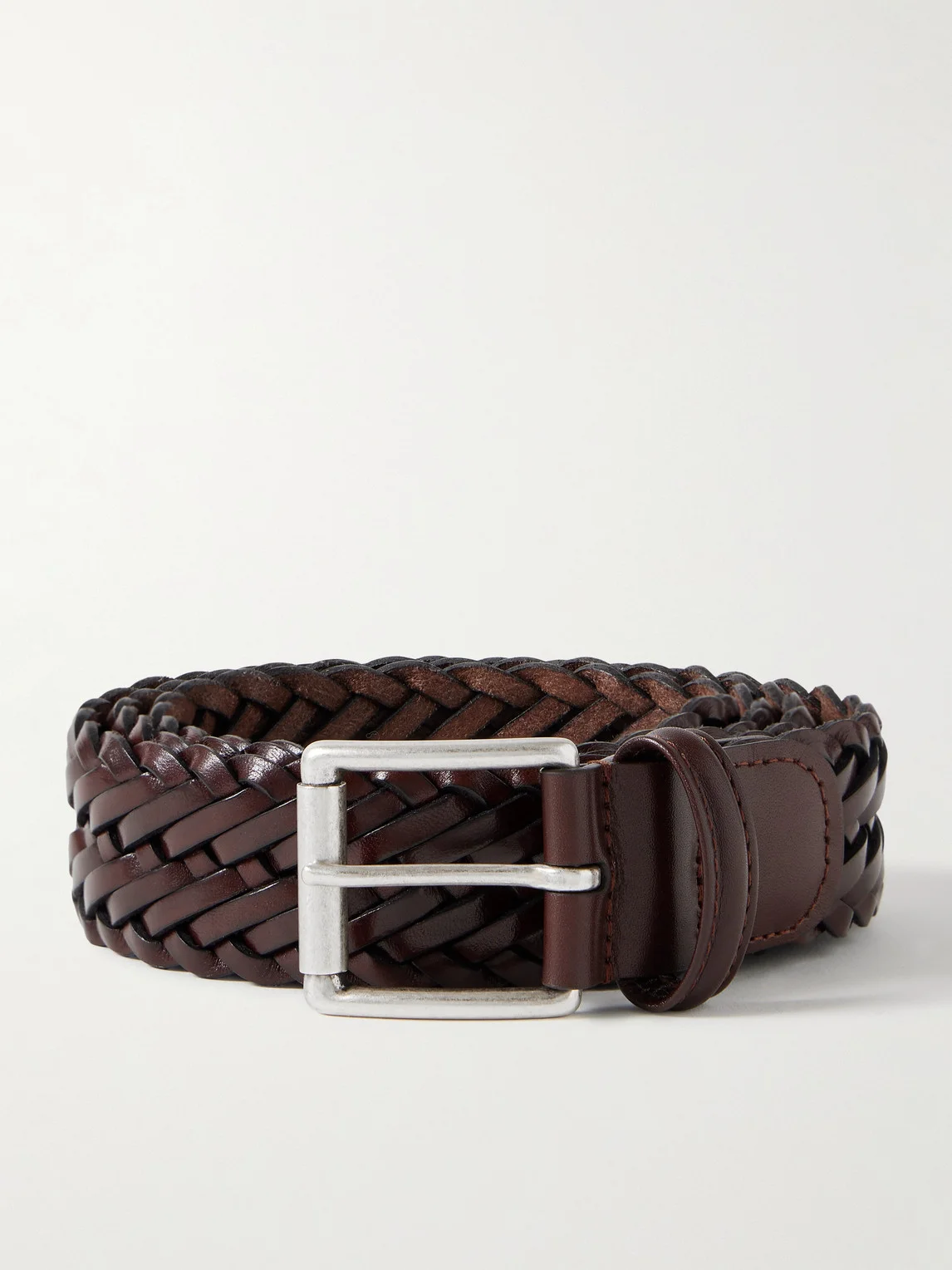 3.5cm Woven Leather Belt - 1