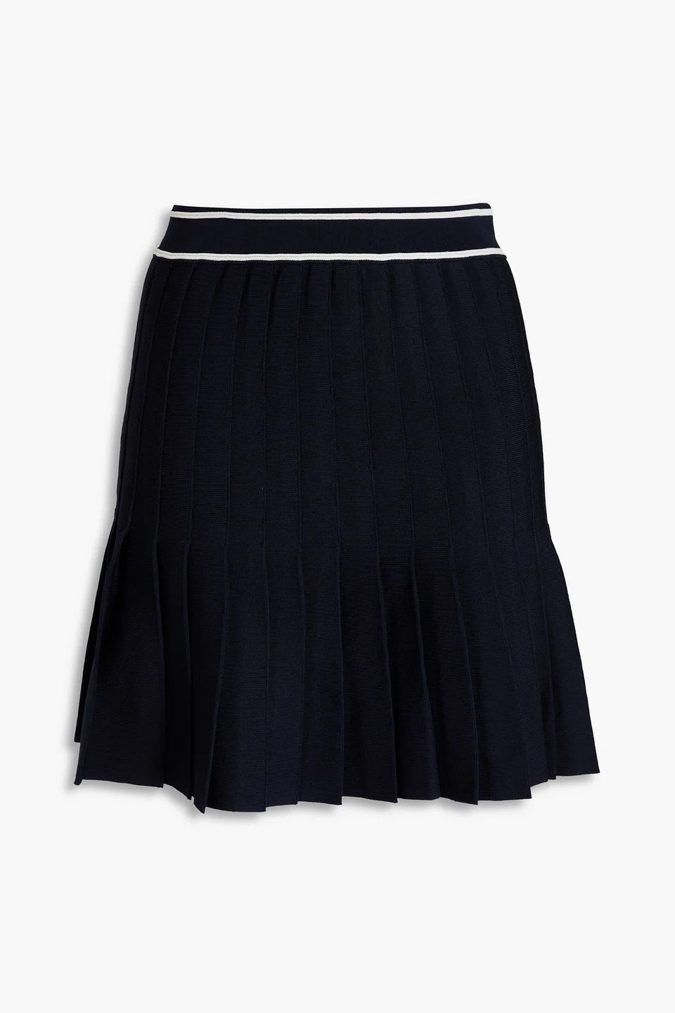 Pleated stretch-knit mini skirt - 1