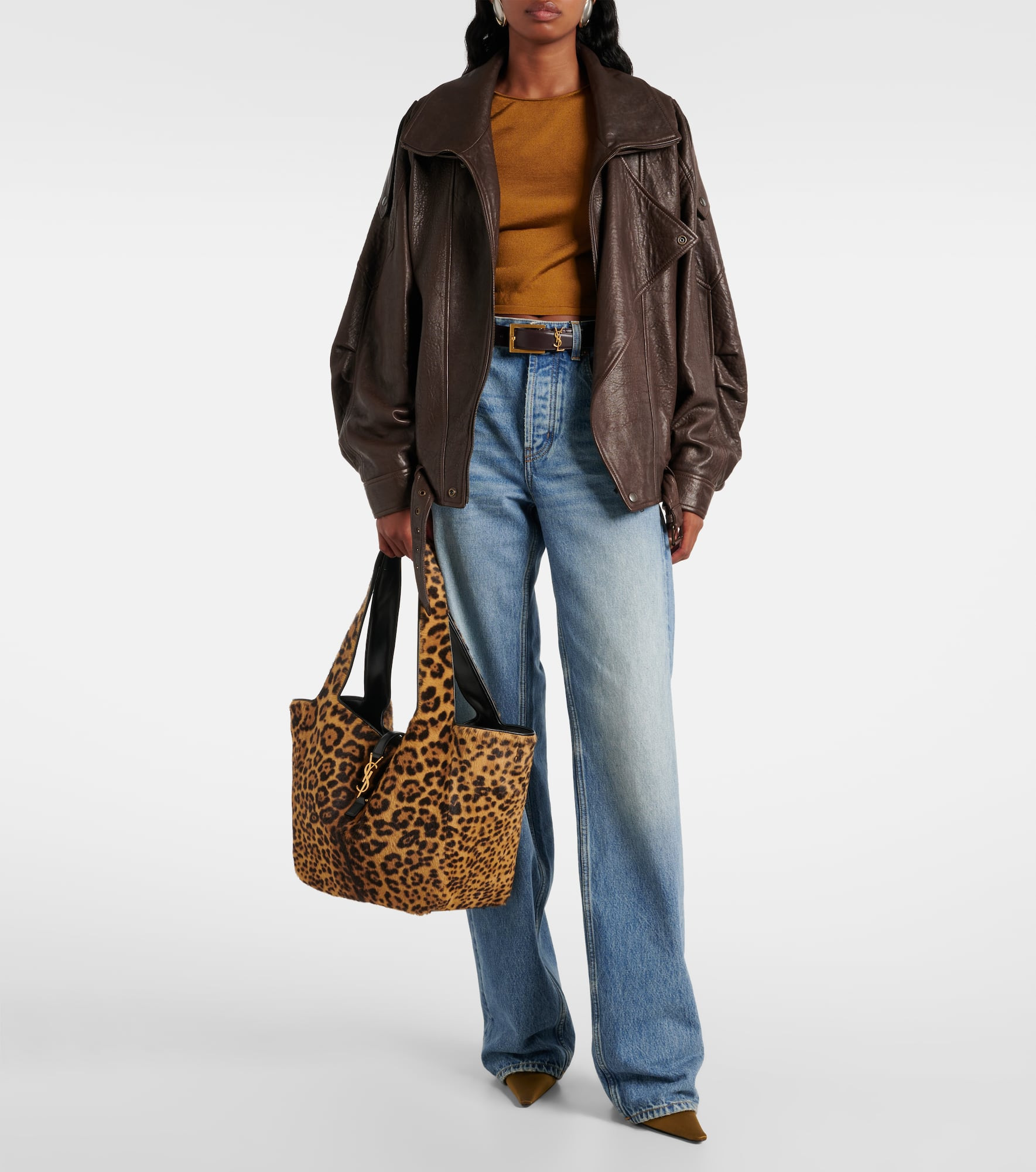 Le 5 À 7 Bea leopard-print shoulder bag - 5