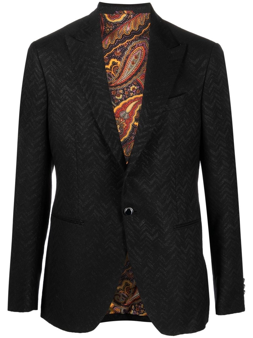 chevron-print single-breasted blazer - 1